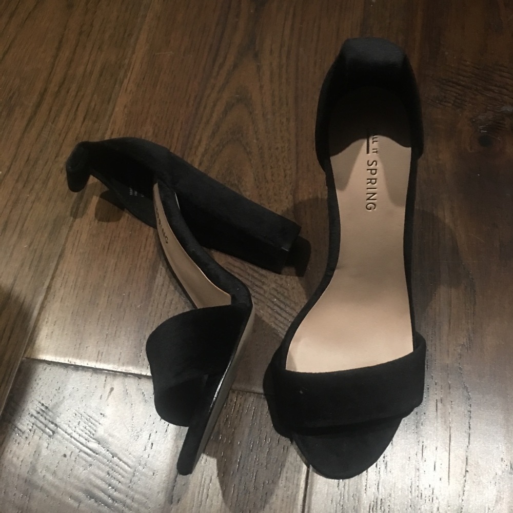 CALL IT SPRING Black Velvet Sandal Heels